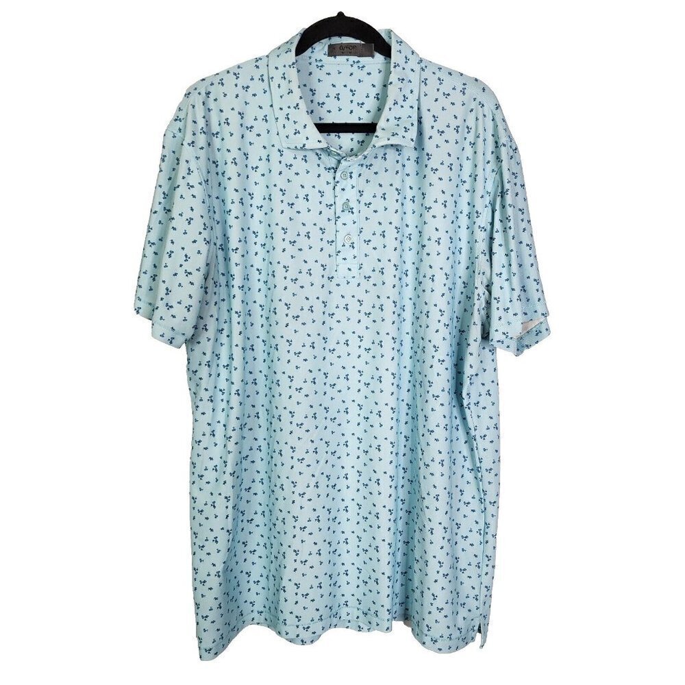 G FORE Men’s Polo Golf Performance Logo Stretch Short Sleeve Shirt Floral XXL